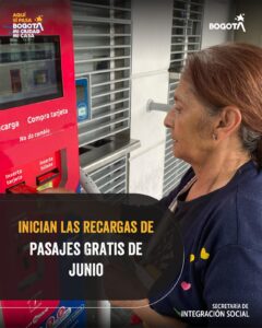 Bogotá inicia el nuevo ciclo de recargas de Pasajes Gratis en TransMilenio correspondientes al mes de junio.